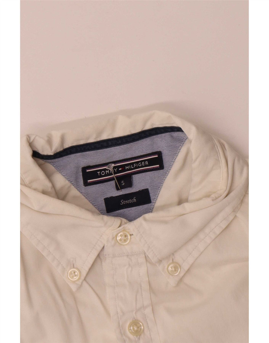 Tommy Hilfiger Chemise stretch à manches courtes pour homme Petit coton blanc