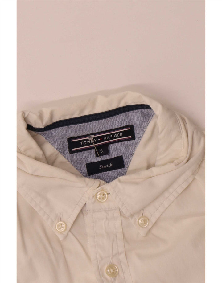 Tommy Hilfiger Chemise stretch à manches courtes pour homme Petit coton blanc