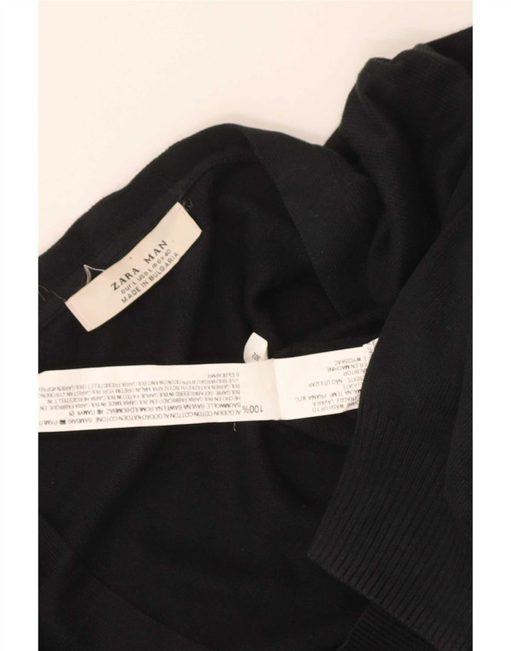 Zara Cardigan Homme Pull Large Noir Coton