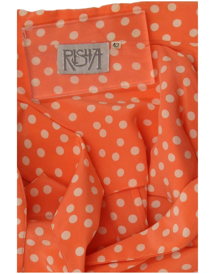 veste blazer à manches courtes femme vintage IT 42 Medium Orange Polka Dot