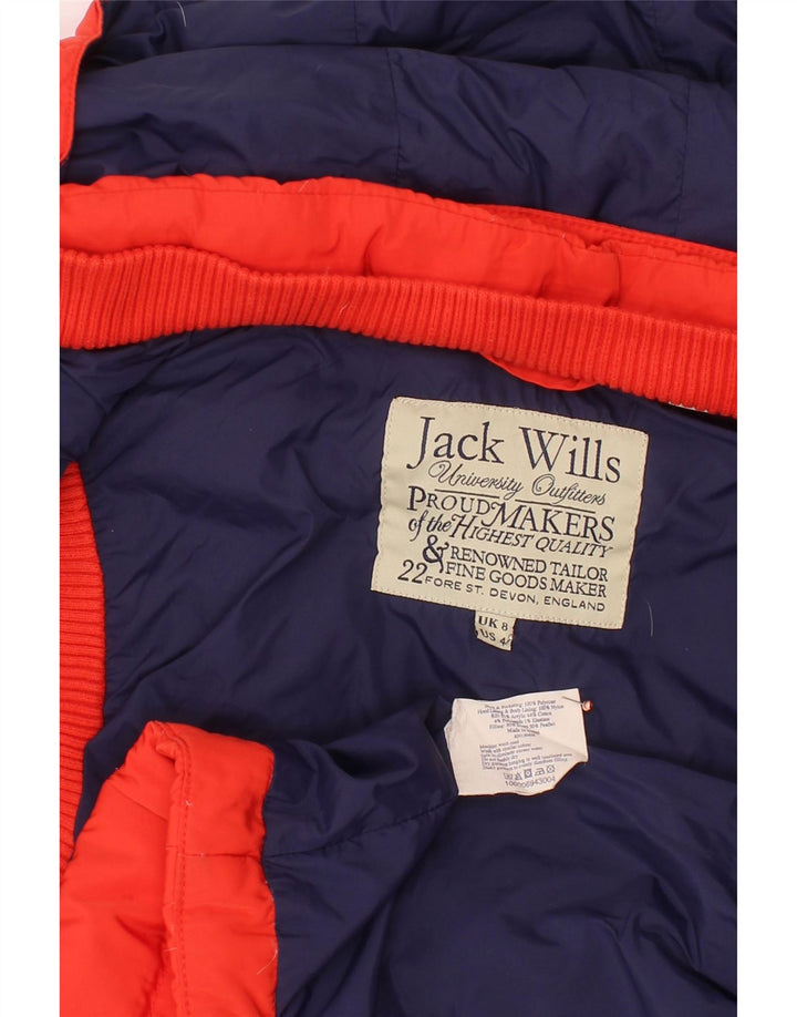 JACK WILLS Gilet rembourré à capuche pour femme UK 8 Small Rouge Polyester