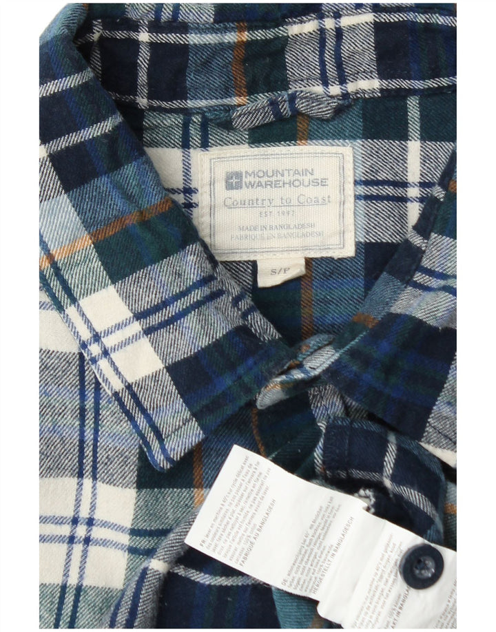 Mountain Warehouse Chemise en flanelle pour homme en coton à petits carreaux bleus