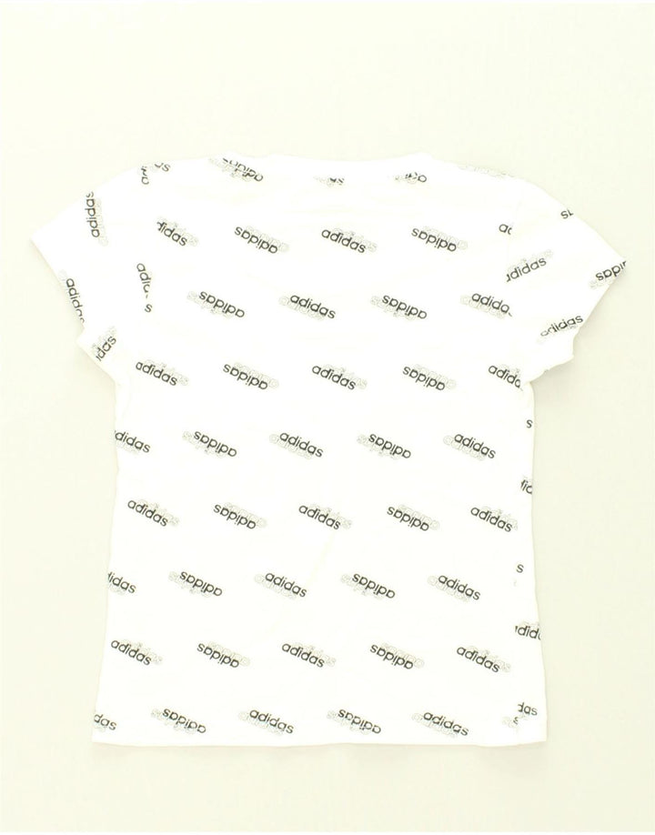 ADIDAS Girls Graphic T-Shirt Top 9-10 Years White | Vintage Adidas | Thrift | Second-Hand Adidas | Used Clothing | Messina Hembry 