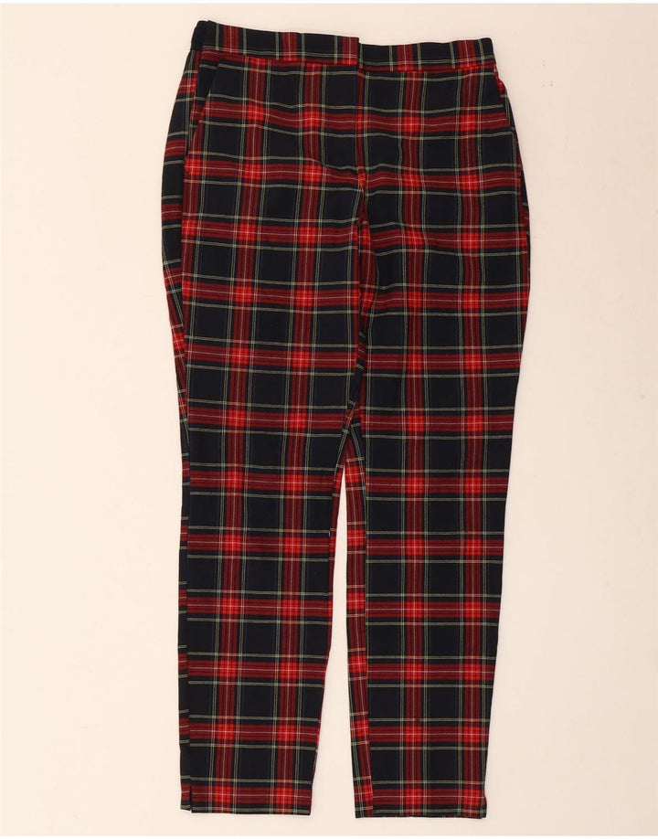 Pantalon Chino Droit Femme ZARA Moyen W28 L27 Noir Carreaux Polyester