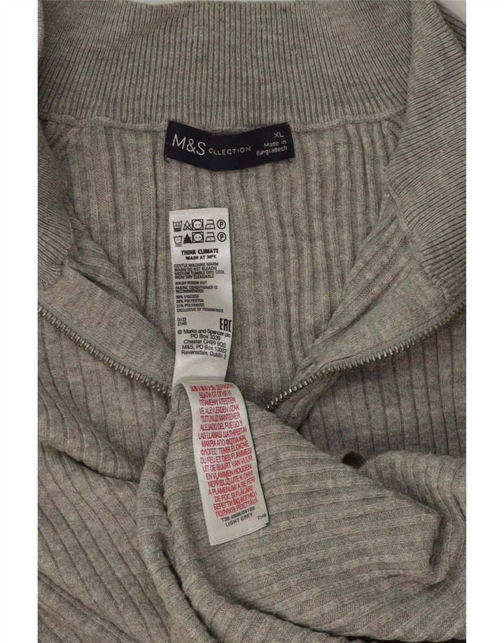 Marks & Spencer Pull surdimensionné à col zippé pour femme UK 18 XL Gris