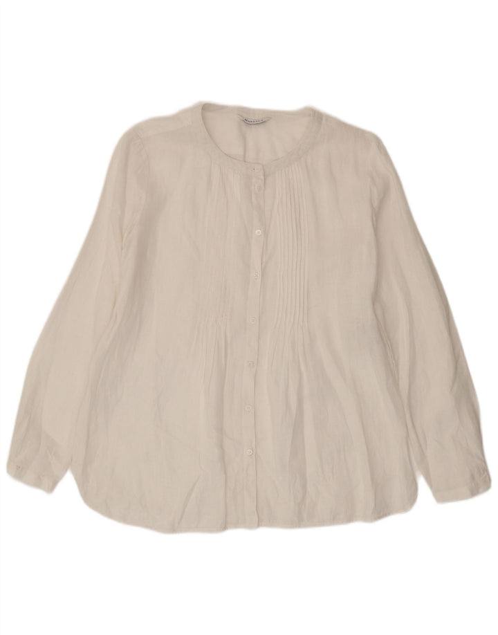 Marella Chemisier surdimensionné pour femme UK 10 Petit lin blanc