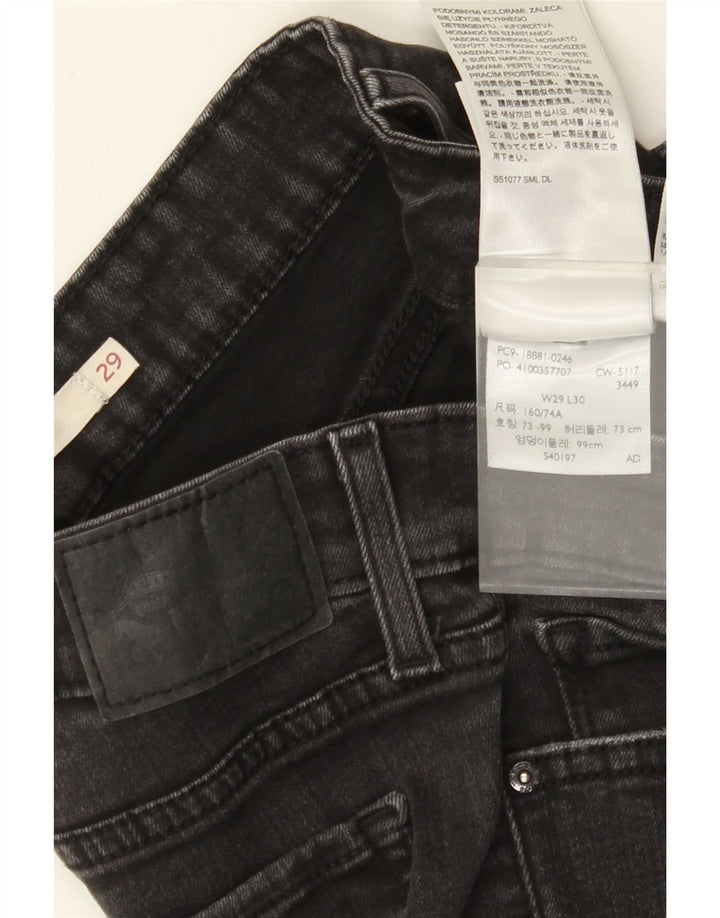 LEVI'S Jean skinny vieilli femme W29 L30 coton noir