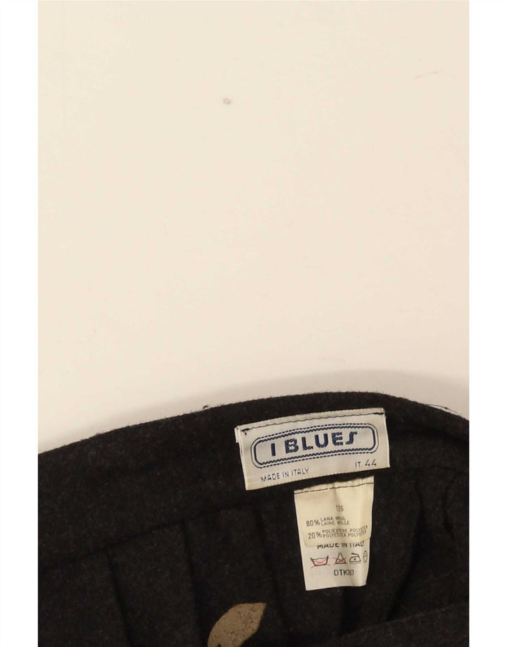 i Blues Jupe Plissée Femme IT 44 Medium W28 Laine Noire