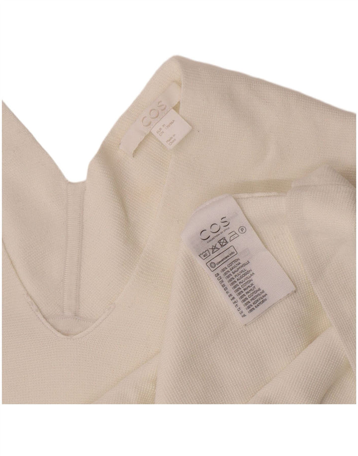Cos Haut Femme Manches Longues UK 44 Coton Blanc Moyen