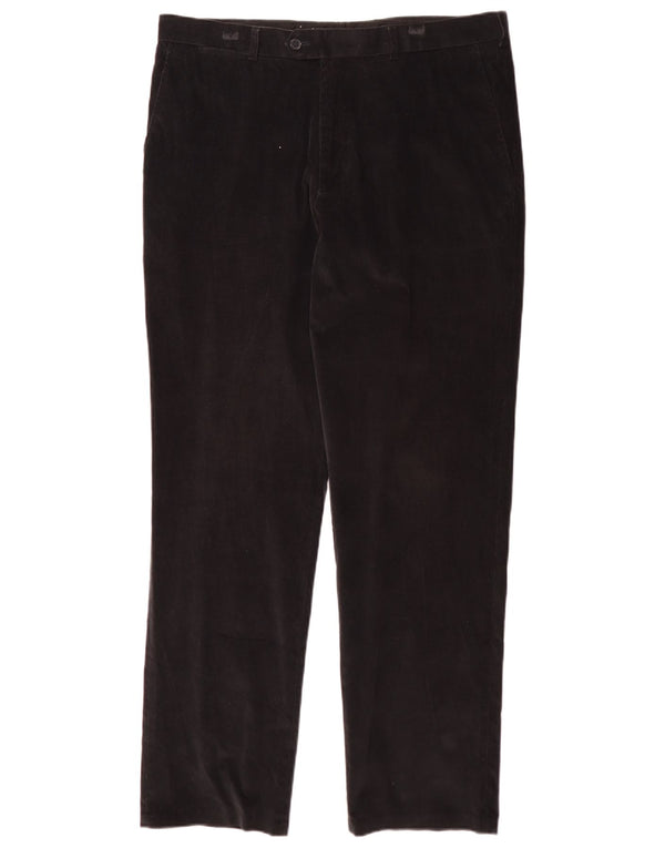 vintage Pantalon droit en velours côtelé pour hommes IT 48 Moyen W36 L34 Coton Noir