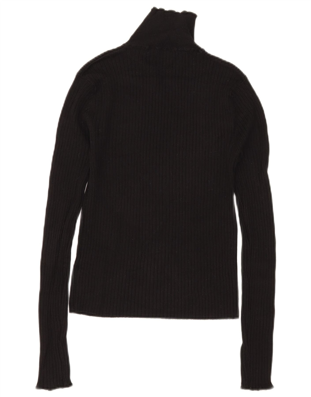 Zara Pull col roulé pour femme UK 12 Medium Noir Viscose