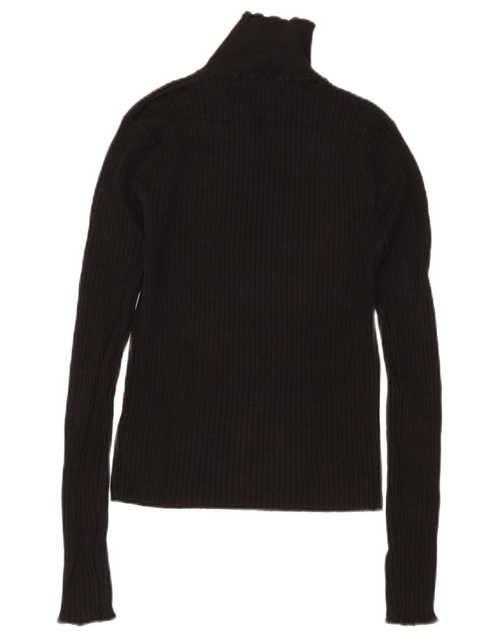 Zara Pull col roulé pour femme UK 12 Medium Noir Viscose