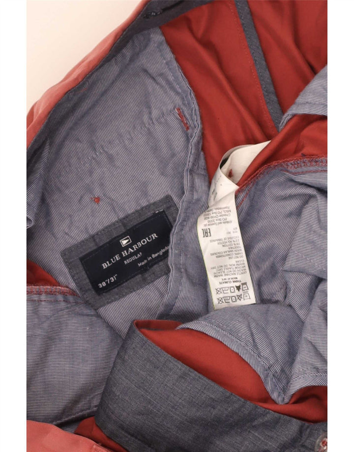 Marks & Spencer Pantalon Chino Coupe Regular Blue Harbour Homme W38 L31 Rouge