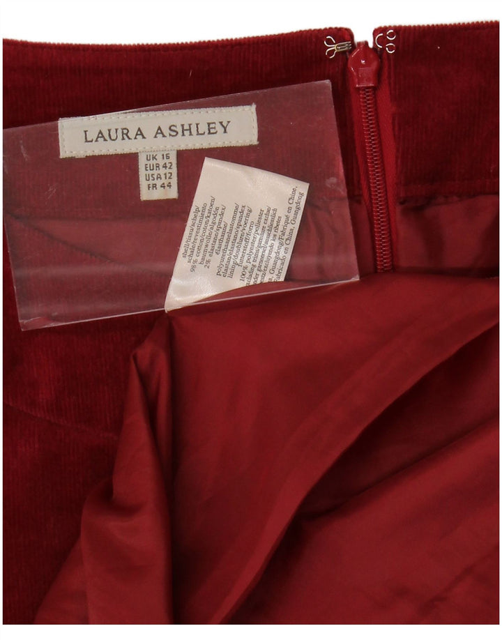 LAURA ASHLEY Robe trapèze sans manches en velours côtelé pour femme UK 16 Large Marron