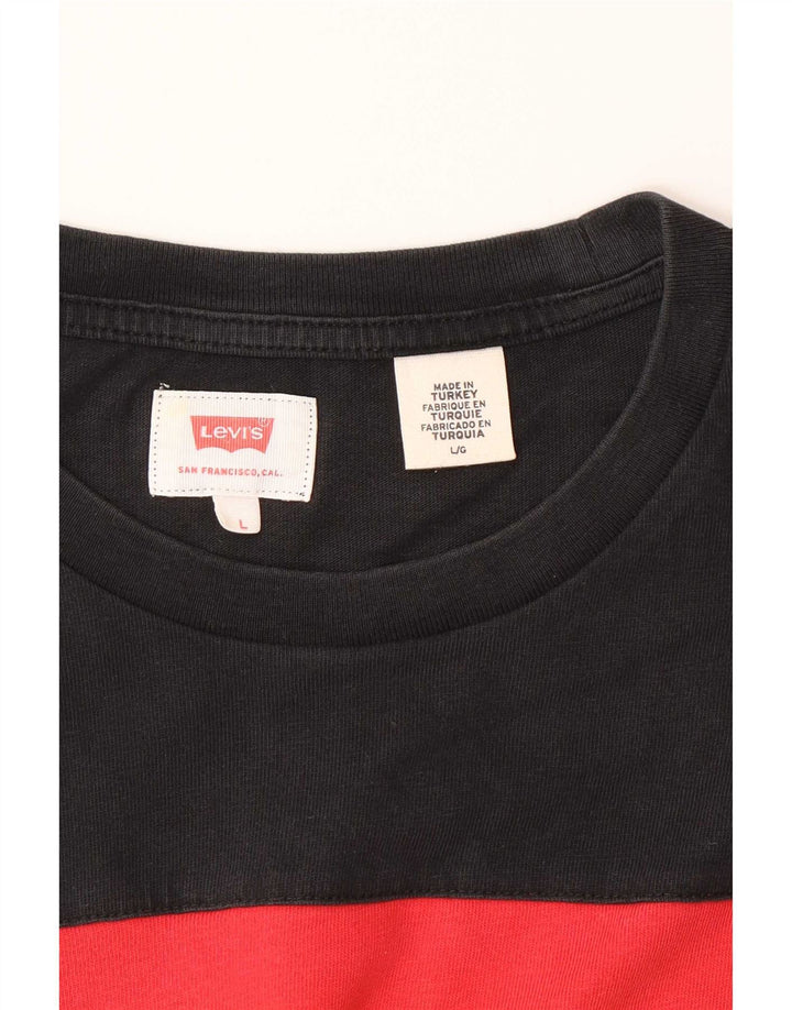 Levi's T-Shirt Graphique Homme Large Noir Colourblock