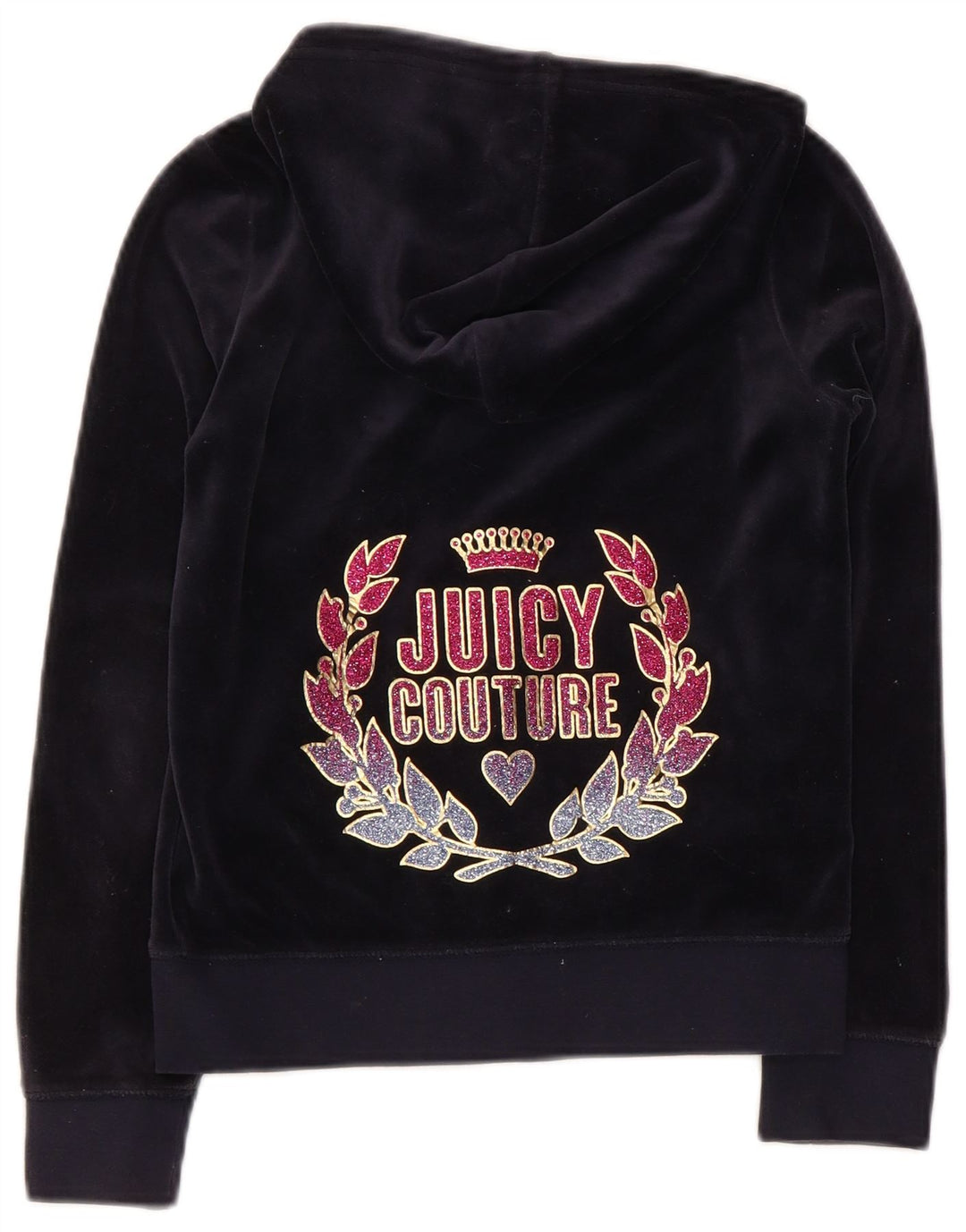 JUICY COUTURE Pull à capuche zippé graphique pour fille 9-10 ans en coton bleu marine