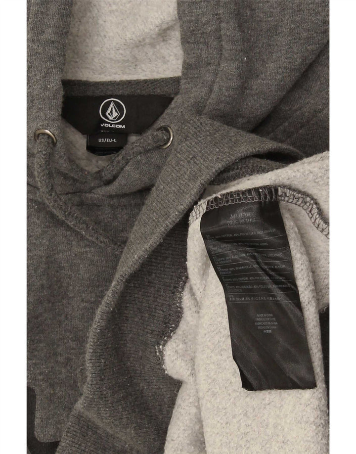 Volcom Pull à capuche graphique pour hommes, grand coton gris