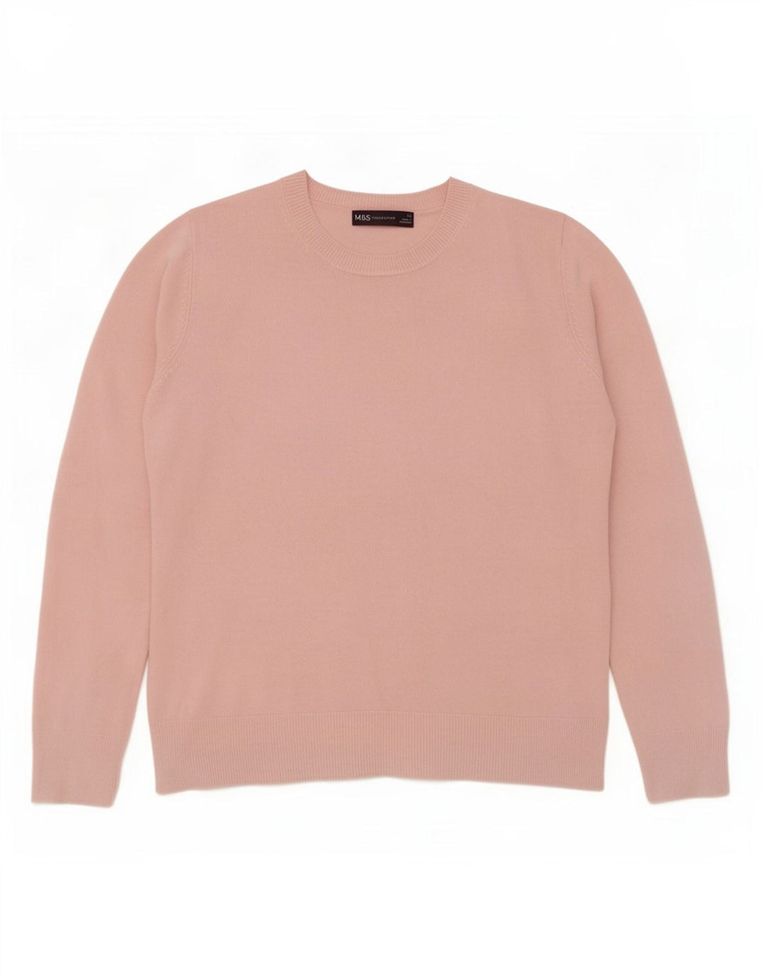 Marks & Spencer Pull à col rond pour femme UK 12 Rose moyen