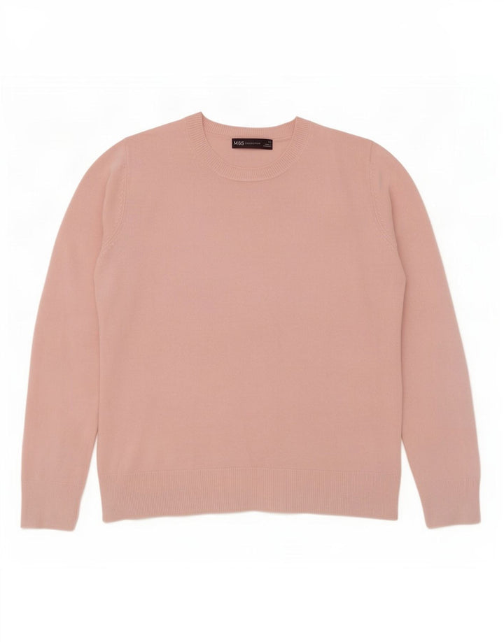 Marks & Spencer Pull à col rond pour femme UK 12 Rose moyen