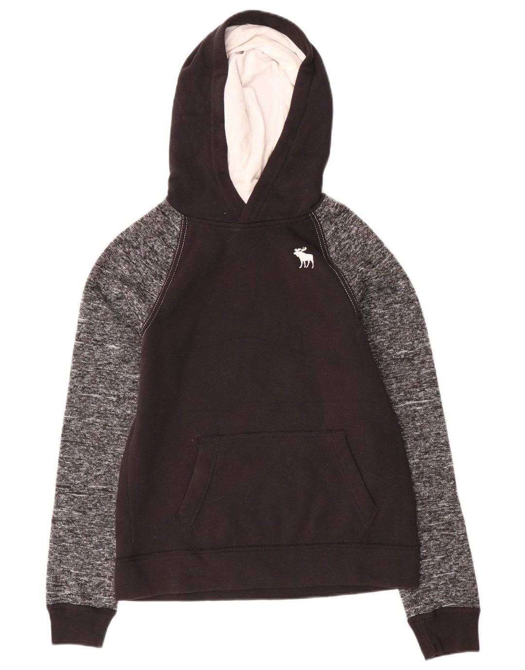 ABERCROMBIE & FITCH Pull à capuche pour garçon 13-14 ans Noir Moucheté Polyester