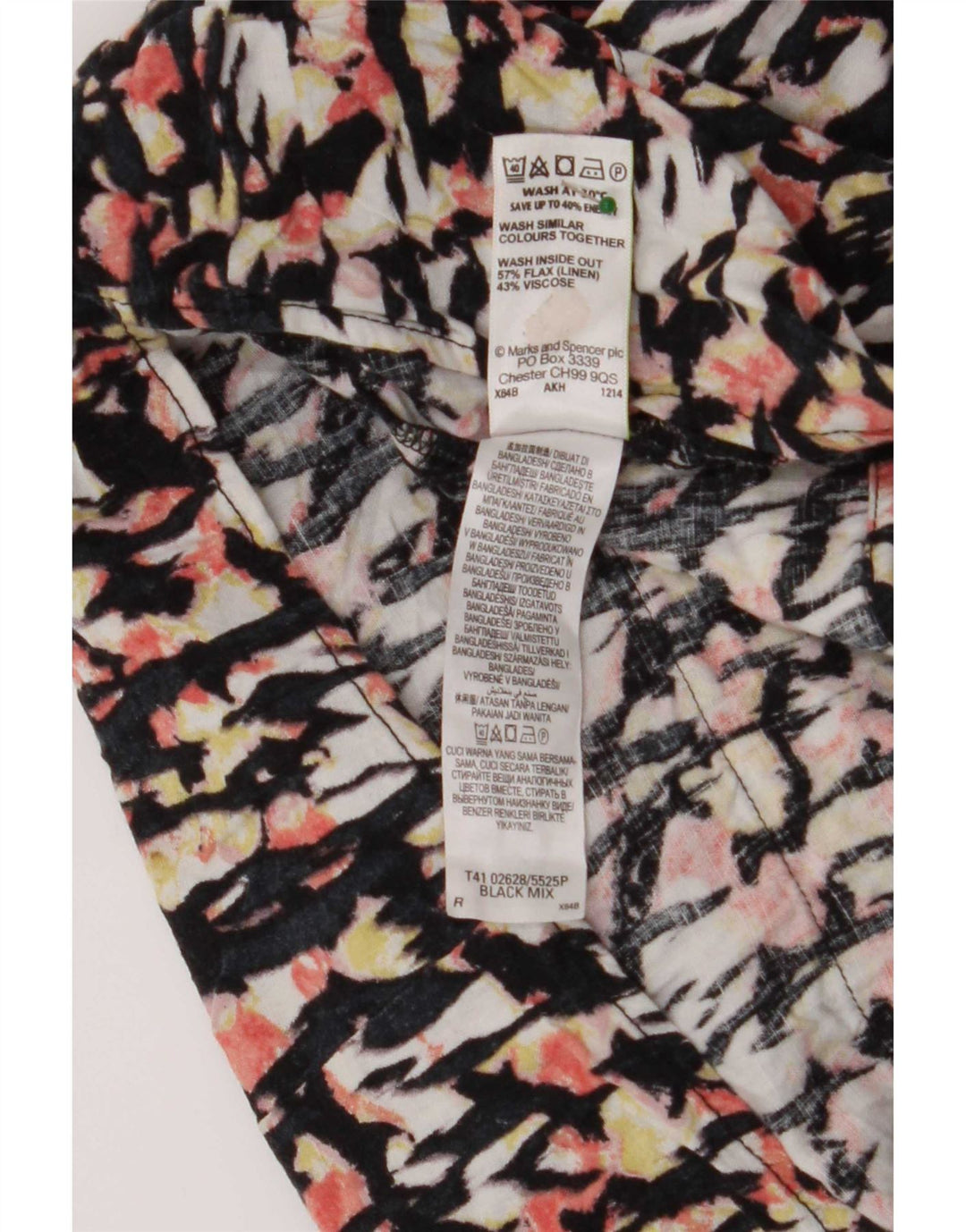 Marks & Spencer Chemisier à motif abstrait pour femme UK 10 Small Multicolore