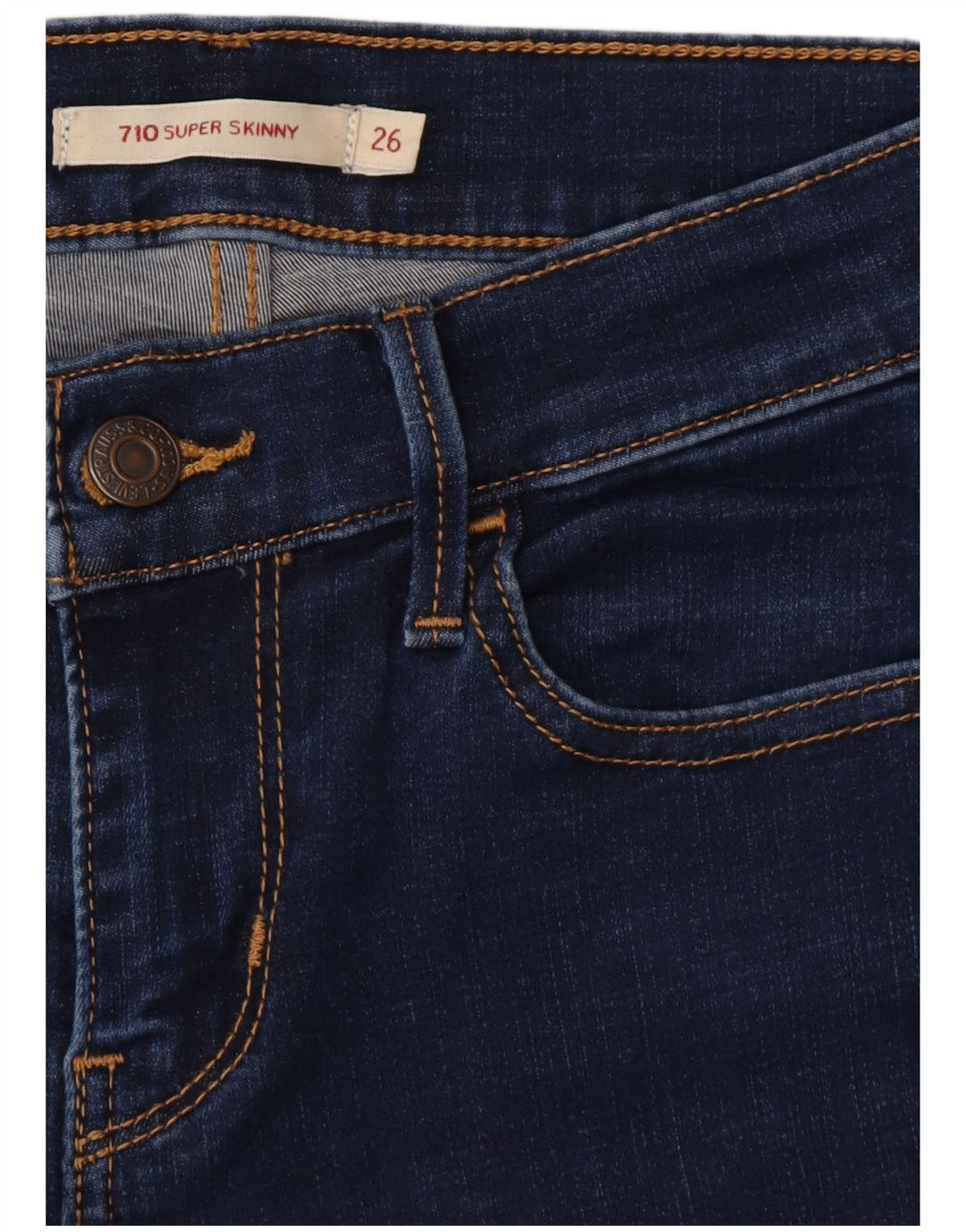 LEVI'S Jean 710 Super Skinny Femme W26 L32 Bleu Marine Coton