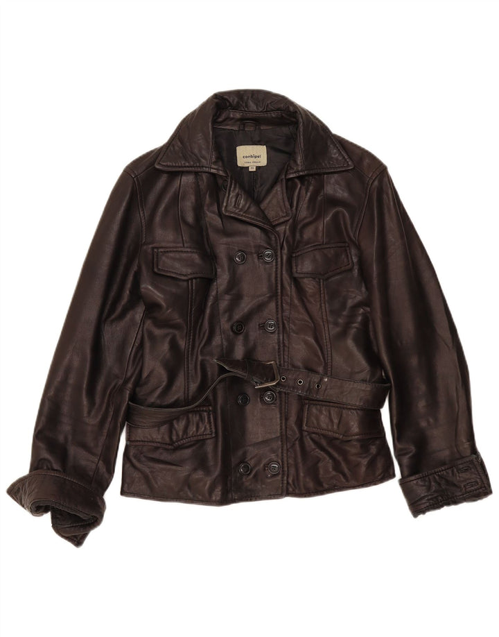 Conbipel Veste en Cuir Femme IT 46 Grand Cuir Marron