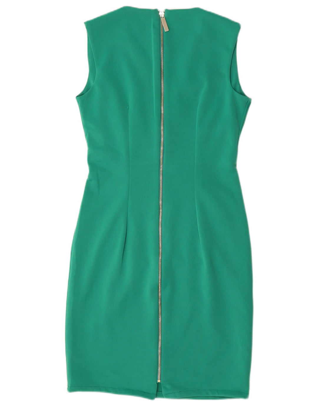 Coast Robe moulante sans manches avec fermeture éclair intégrale pour femme UK 42 Vert moyen Polyester