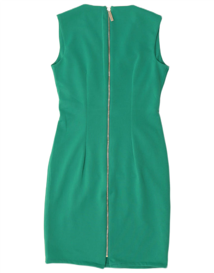 Coast Robe moulante sans manches avec fermeture éclair intégrale pour femme UK 42 Vert moyen Polyester