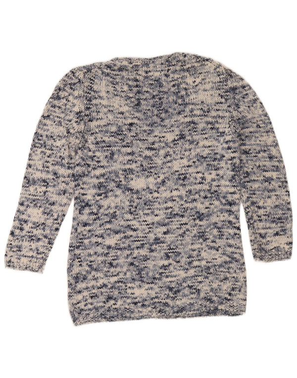 Massimo Dutti Pull col V pour femme UK 14 Bleu marine moyen moucheté