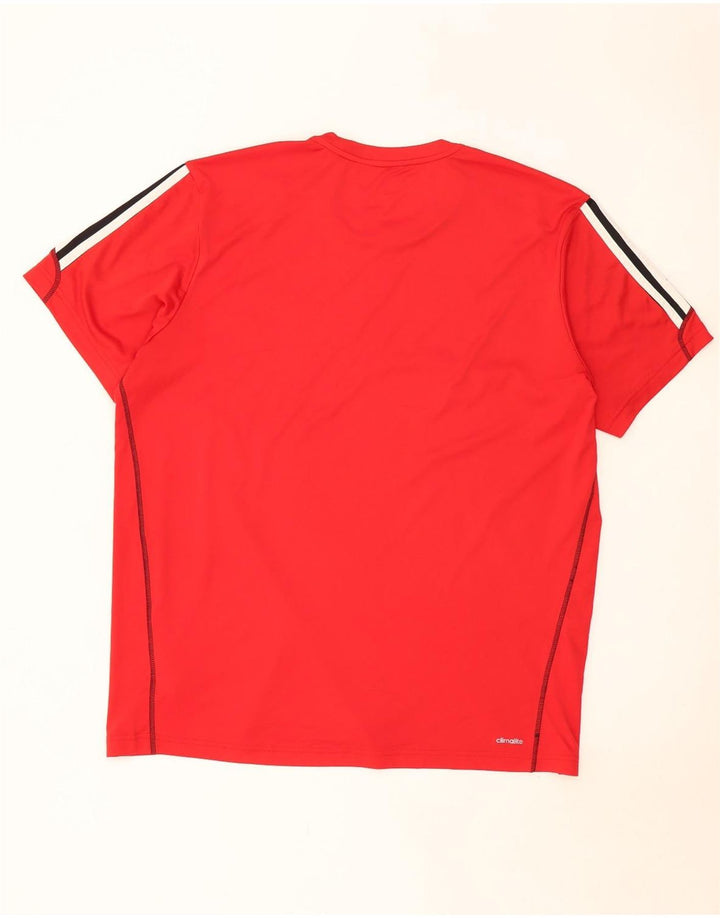 ADIDAS Climalite T-Shirt Top 2XL Rouge Colorblock Polyester