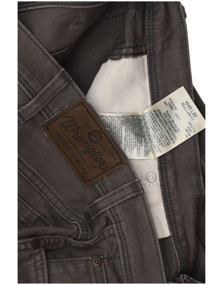 Wrangler Jean droit régulier pour homme W40 L30 gris coton