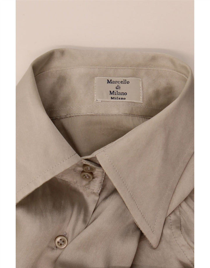 Chemisier chemise femme vintage UK 10 petit gris