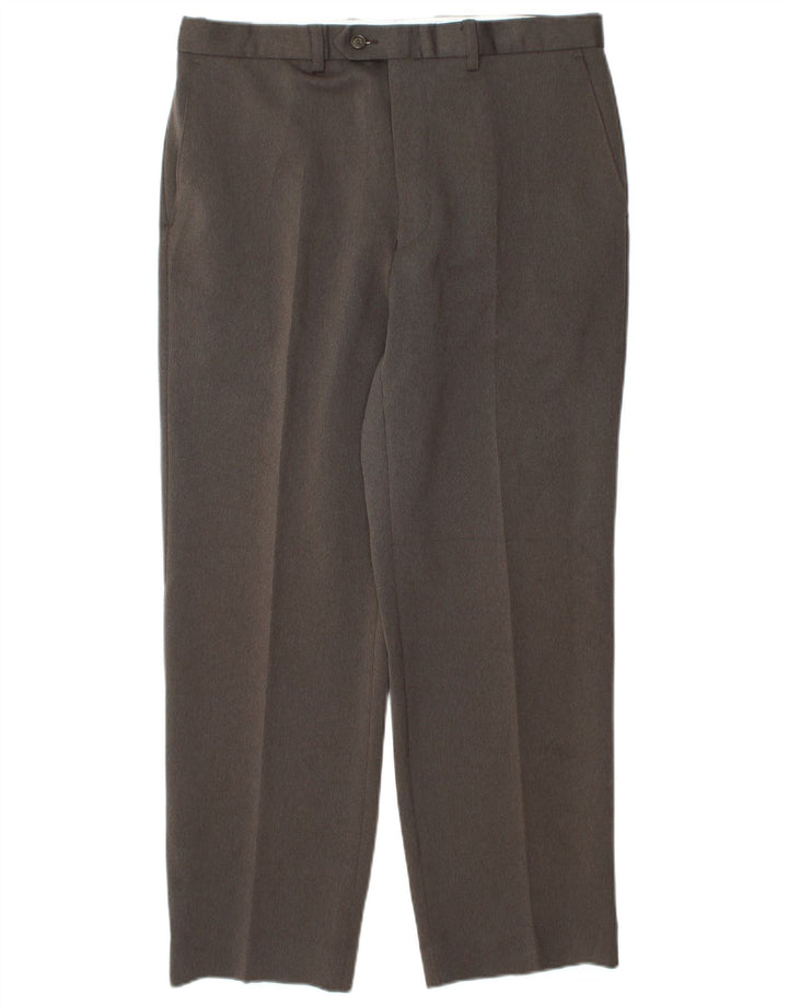 Marks & Spencer Pantalon de costume fuselé pour homme W34 L29 Marron Polyester