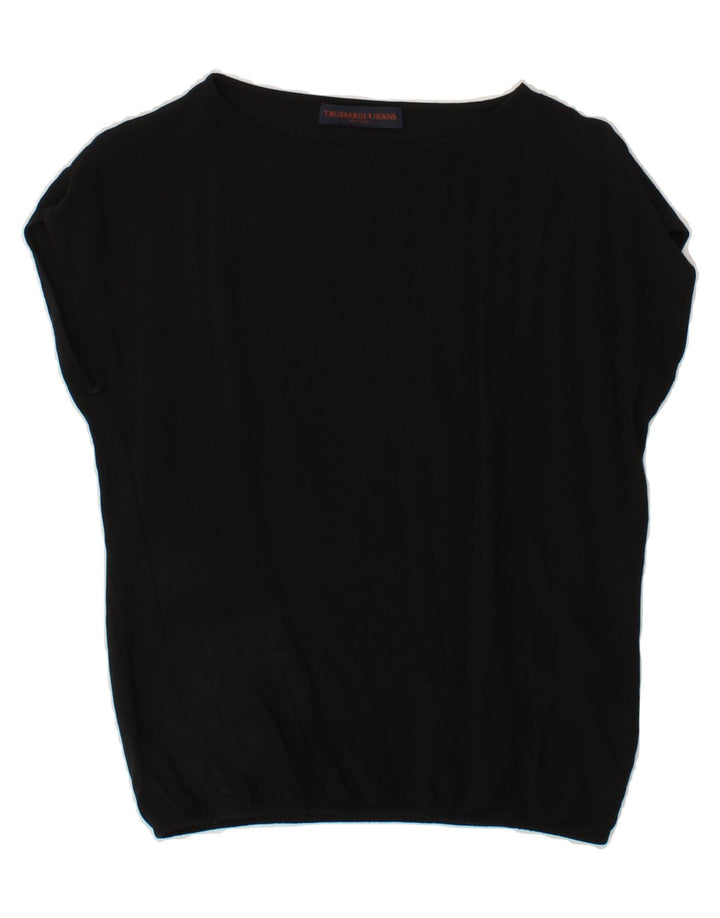 TRUSSARDI JEANS Womens Sleeveless Blouse Top IT 40 Small Black Viscose Vintage Trussardi Jeans and Second-Hand Trussardi Jeans from Messina Hembry 