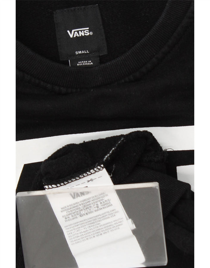 VANS Mens Graphic Sweatshirt Jumper Small Black Cotton