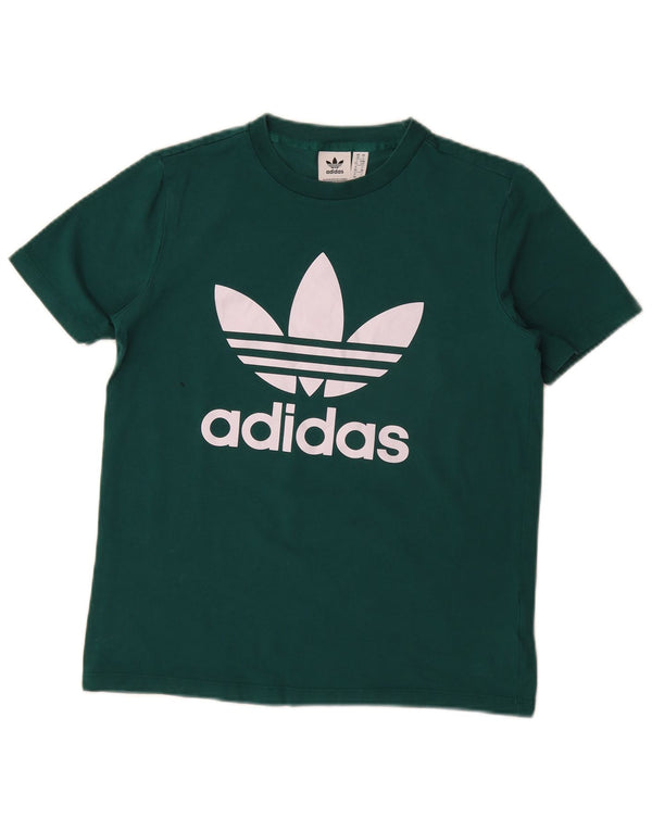 Adidas T-shirt graphique pour femme UK 10 Petit coton vert