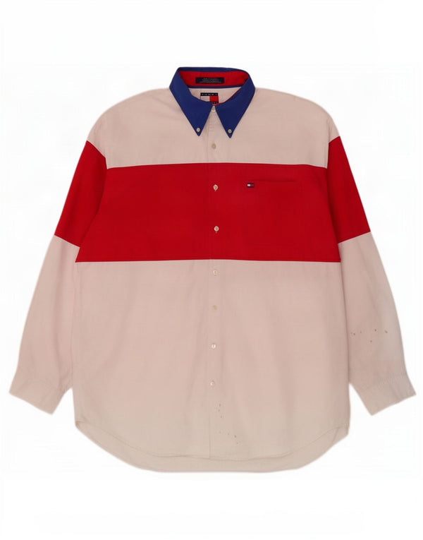 Tommy Hilfiger Chemise Homme Large Blanc Colorblock Coton