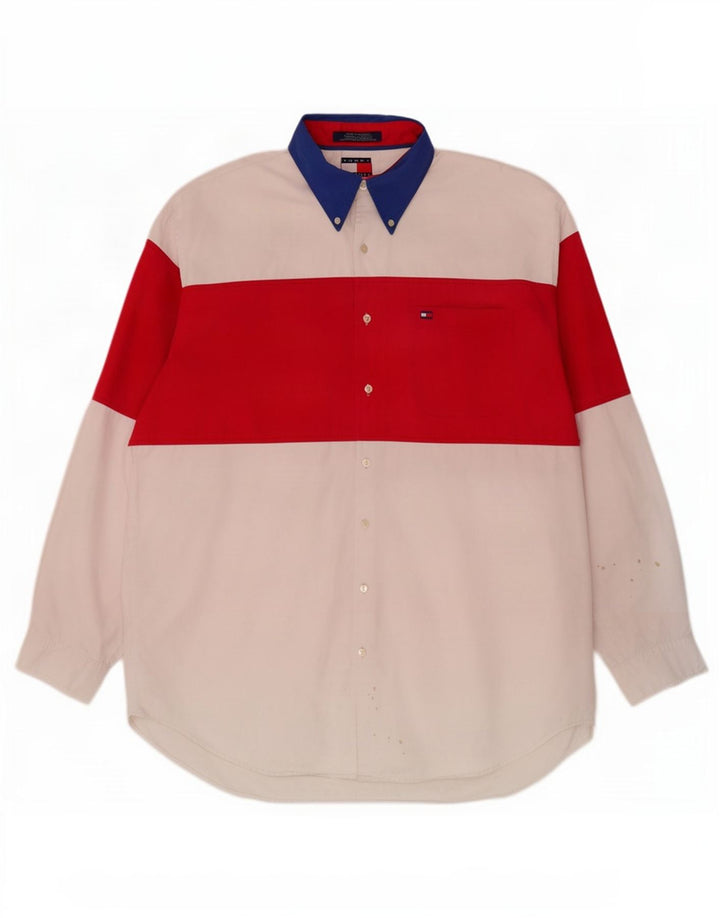 Tommy Hilfiger Chemise Homme Large Blanc Colorblock Coton