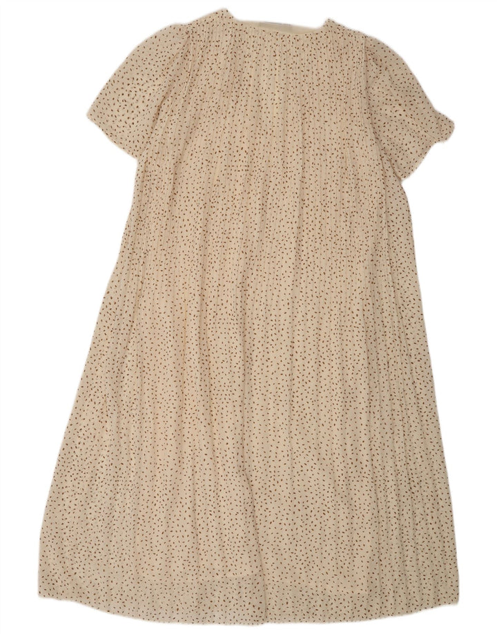 Zara Robe Maxi Femme UK 14 Beige Moyen Tacheté