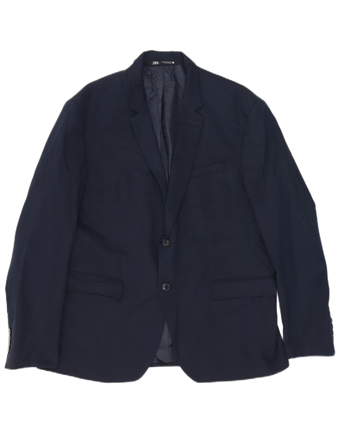 Zara Veste Blazer 2 Boutons Homme EU 56 XL Bleu Marine Viscose