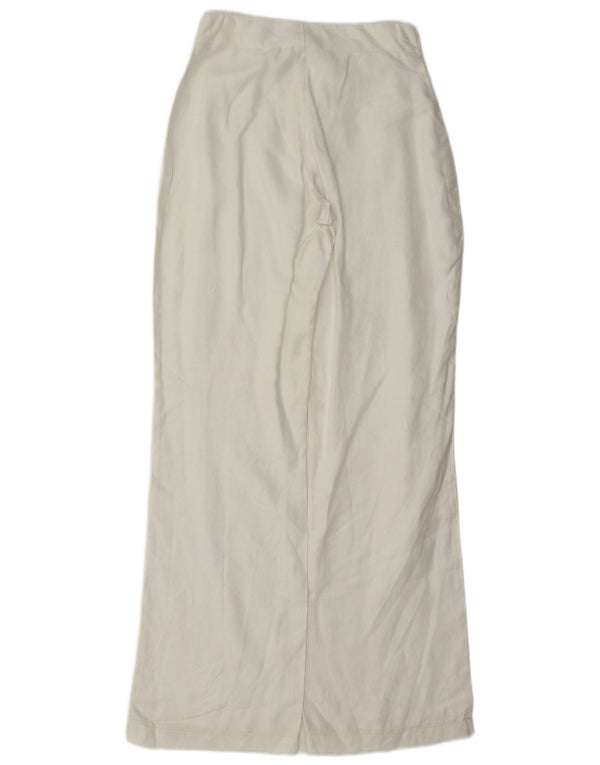 Pantalon décontracté taille haute pour femme, Vintage, coupe ample, W24 L33, blanc