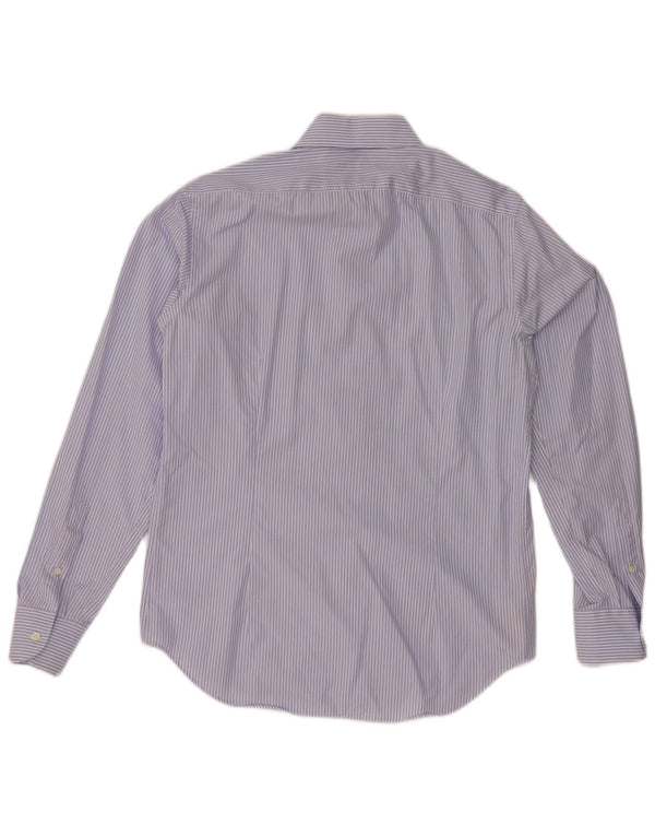 MASSIMO DUTTI Chemise homme Taille 15 38 Coton à fines rayures bleu moyen