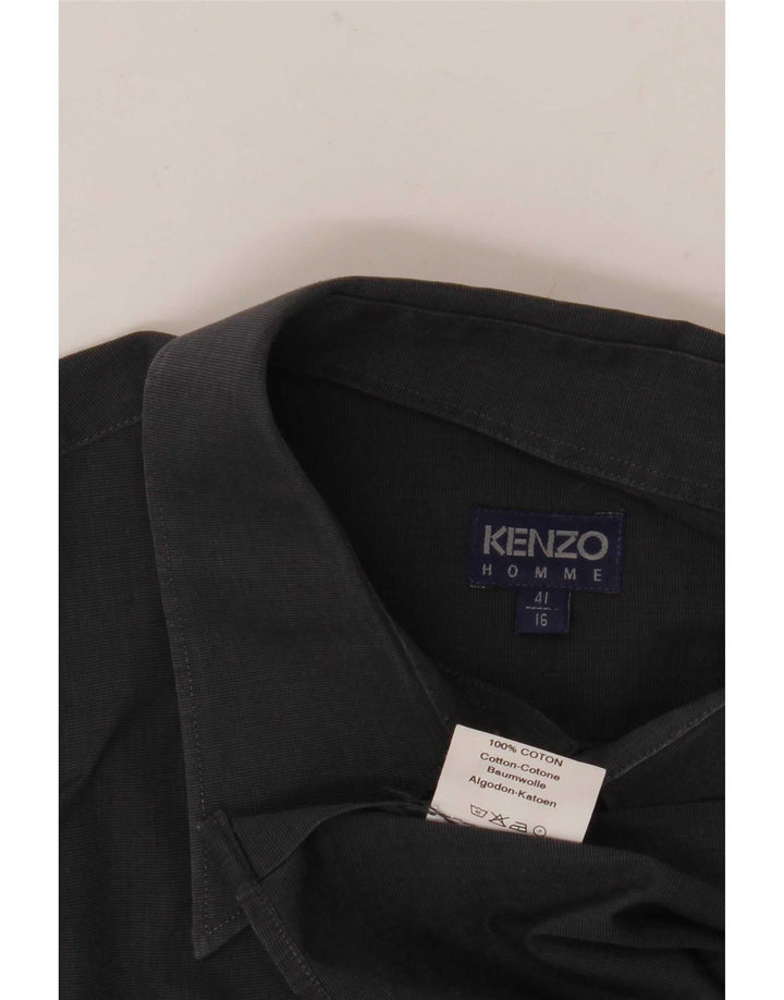 Kenzo Chemise Homme Taille 41 16 Grand Coton Gris