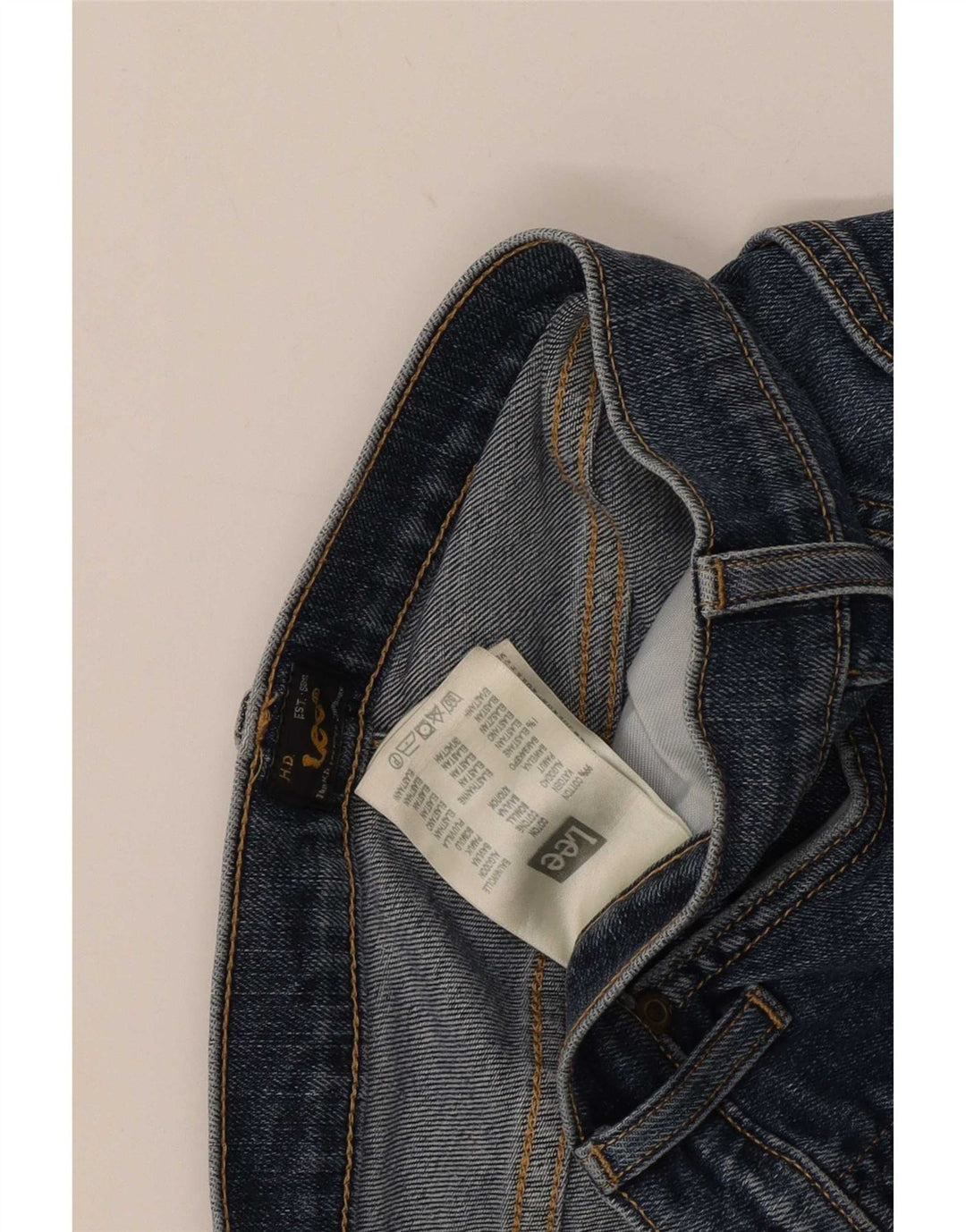 Lee Mens Powell Jean Slim en détresse W33 L34 Bleu Coton