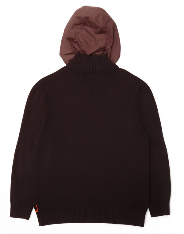 Hugo Boss Hommes Cardigan à capuche Pull 2XL Marron Coton