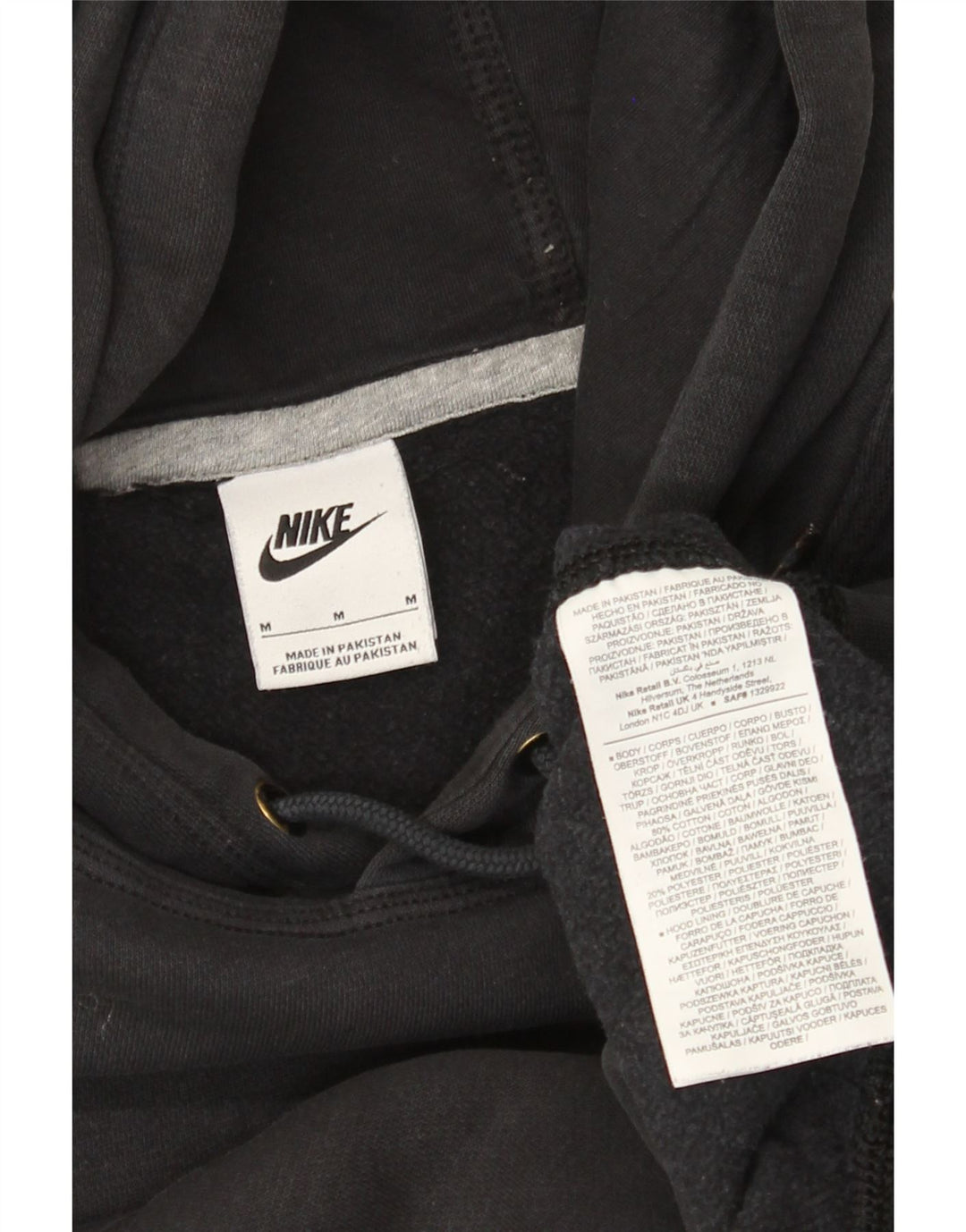 Nike Pull à capuche pour homme en coton noir moyen