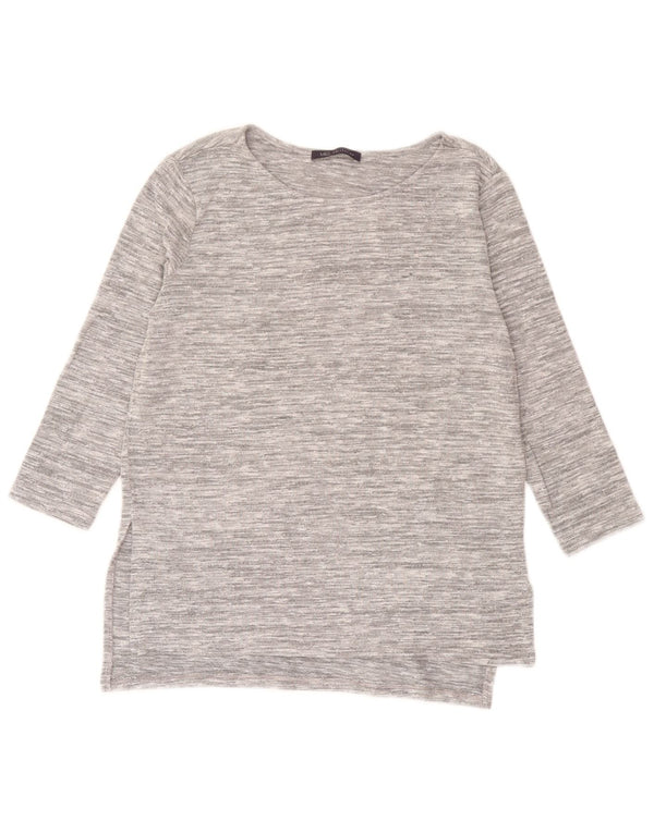 Marks & Spencer Haut coupe ample à manches 3/4 pour femme UK 8 Small Gris moucheté