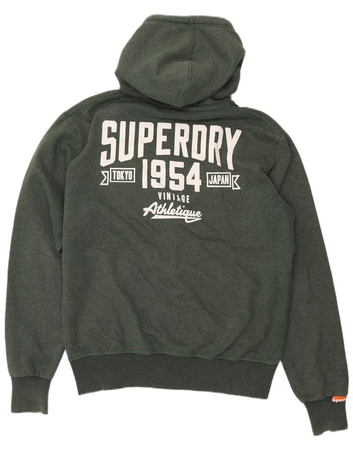 SUPERDRY Pull à capuche zippé graphique pour homme 2XL Kaki Polyester