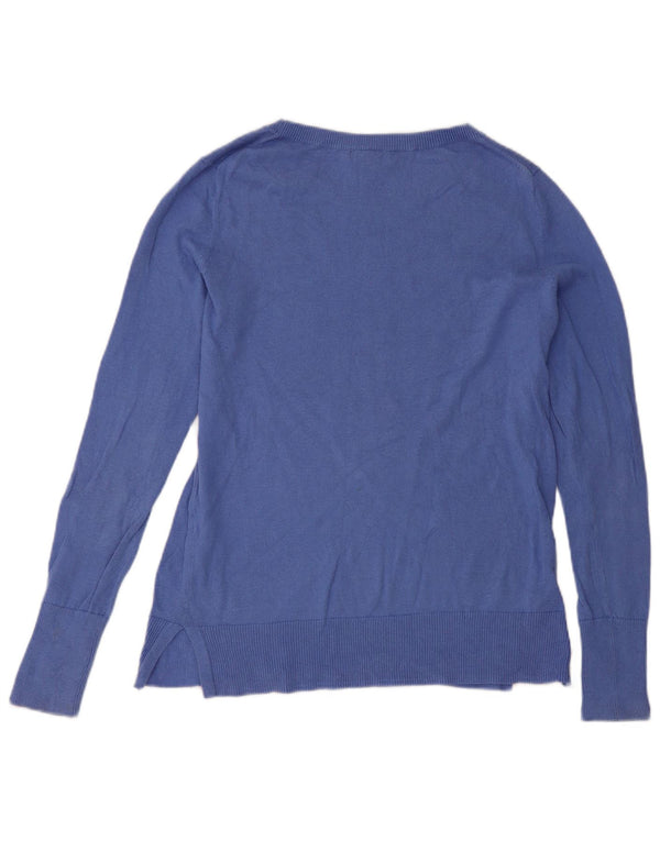 Gap Pull surdimensionné à col bateau pour femme UK 10 Petit Bleu Coton